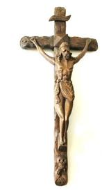 Groot Kruis Crucifix Religie handgesneden 70 H🙏💑🤗😃👌, Ophalen of Verzenden