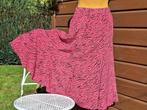 Jupe Naf Naf Christine mi-longue taille M avec motifs noirs, Maat 38/40 (M), Ophalen of Verzenden, Zo goed als nieuw, Roze