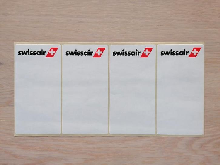 Page du logo Swissair Sticker #01 avec 4 étiquettes 13x26, Collections, Autocollants, Neuf, Société ou Association, Enlèvement ou Envoi