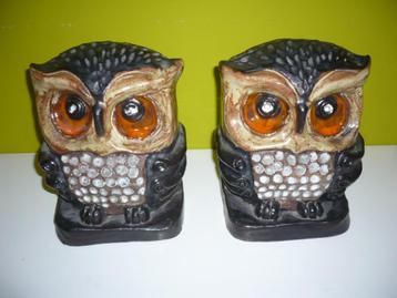 2 prachtige perignem uilen / boekensteunen keramiek België beschikbaar voor biedingen