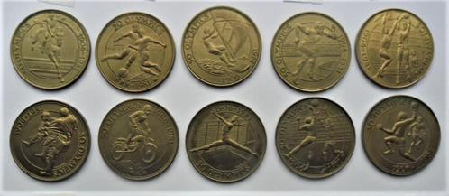 10 TTB en verschillende 50 Olympische Spelen GB 75 jaar 1906, Postzegels en Munten, Penningen en Medailles, Overige materialen