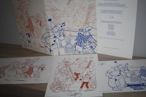 Portfolio , 156/250 3 gesigneerde ex-librissen + map , 42x30, Verzamelen, Stripfiguren, Zo goed als nieuw, Plaatje, Poster of Sticker