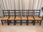 6 prachtige eiken stoelen met rotan zitting, Huis en Inrichting, Stoelen, Ophalen, Gebruikt, Hout, Vijf, Zes of meer stoelen