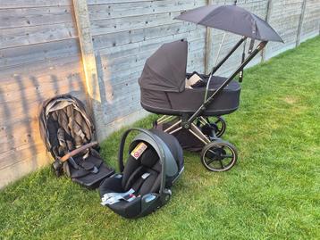 Cybex e-Priam pakket (elektrisch), Enlèvement, Utilisé, Poussette combi, Tige de poussée réglable