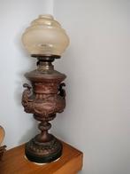 Bronzen olielamp in perfecte werkende staat, Antiek en Kunst, Antiek | Verlichting, Ophalen