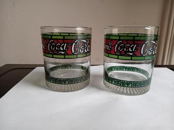 2 glazen van Coca-Cola glas in lood beschikbaar voor biedingen
