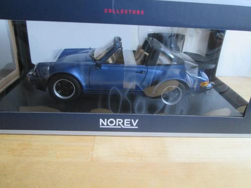 1:18 Norev Porsche 911 Turbo Targa blaum. Innen beige, Hobby en Vrije tijd, Modelauto's | 1:18, Zo goed als nieuw, Auto, Norev