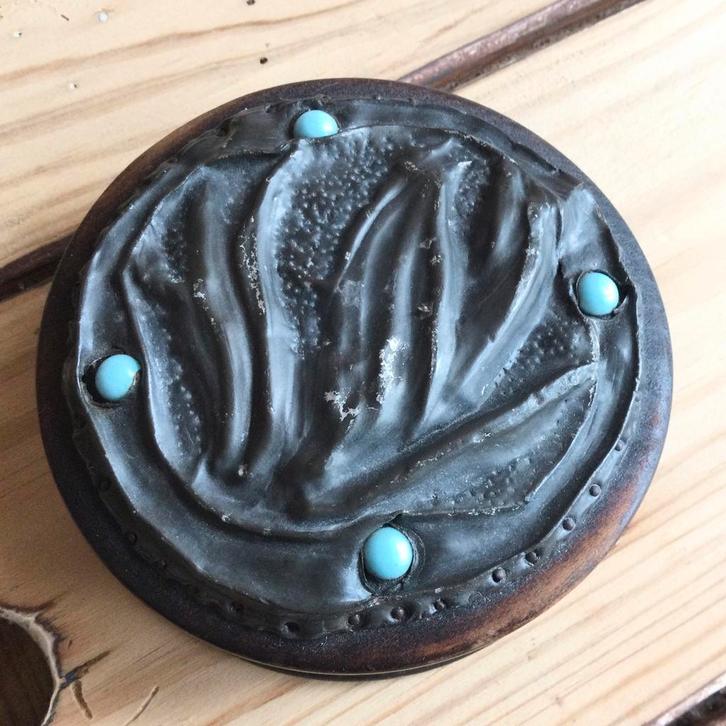 Art nouveau doosje hout tin Arts & Crafts, Antiek en Kunst, Curiosa en Brocante, Ophalen of Verzenden