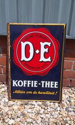 Oud dubbelzijdig emaille bord Douwe Egberts koffie-thee️☕️, Ophalen of Verzenden, Gebruikt, Reclamebord