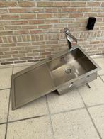 Franke modern design inox spoelbak en Franke kraan, Huis en Inrichting, Ophalen, Zo goed als nieuw, 50 tot 100 cm, 100 tot 150 cm