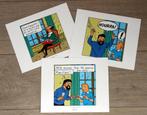 Tintin 3 x planches tirés-à-part herdruk vignet Kuifje Hergé, Ophalen of Verzenden, Zo goed als nieuw, Kuifje