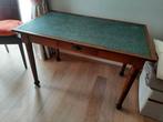 Antiek bureautafel met lade en aanvullende legplank, 100 tot 150 cm, Art deco, Gebruikt, Rechthoekig