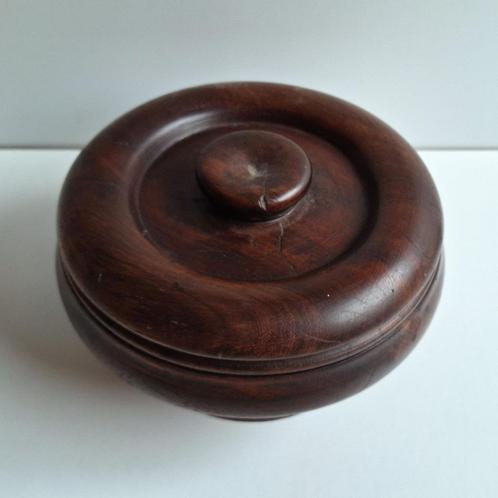 Houten pot met deksel , handgemaakt, Antiek en Kunst, Curiosa en Brocante, Ophalen