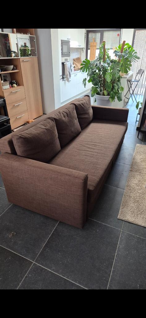 Zetel - Slaapbank IKEA, Huis en Inrichting, Zetels | Zetels, Zo goed als nieuw, Rechte bank, Driepersoons, Stof, Ophalen