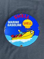 Emaille bord Shell, Ophalen, Gebruikt, Reclamebord