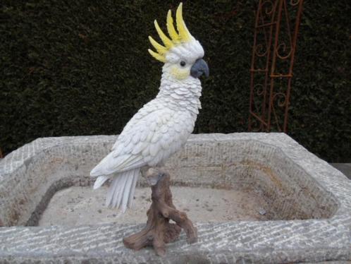 statue d un perroquet CACATOES effet naturel ..., Jardin & Terrasse, Statues de jardin, Neuf, Animal, Synthétique, Enlèvement ou Envoi