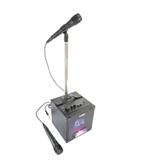 Karaoke set met led verlichting 2 microfoons en standaard, Nieuw, Complete set, Ophalen of Verzenden