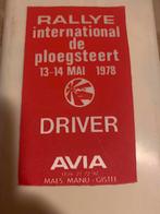 RALLY international de ploegsteert 13-14 MEI 1978, Comme neuf, Enlèvement ou Envoi