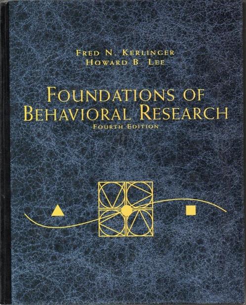 foundations of behavioral research fred kerlinger, Boeken, Psychologie, Gelezen, Overige onderwerpen, Verzenden