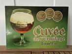 bier reclamebordje Cuvée de Lemitage grand cru uit 1980, Verzamelen, Ophalen of Verzenden, Gebruikt, Reclamebord, Plaat of Schild