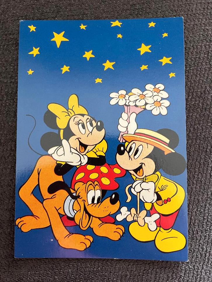 Carte postale Mickey Mouse avec fleurs, Collections, Disney, Mickey Mouse, Envoi