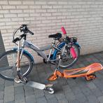 Fiets meisjes. step en space scooter  100€, Ophalen, Gebruikt, Gewone step