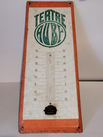 plaque en tole publicitaire thermomètre TERTRE AUBE 1964