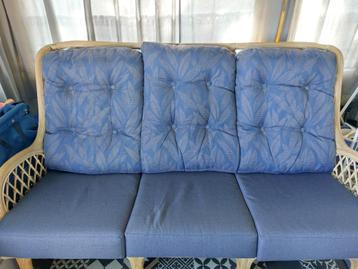 Rotan zetel, Trois personnes, 150 à 200 cm, Comme neuf, Enlèvement