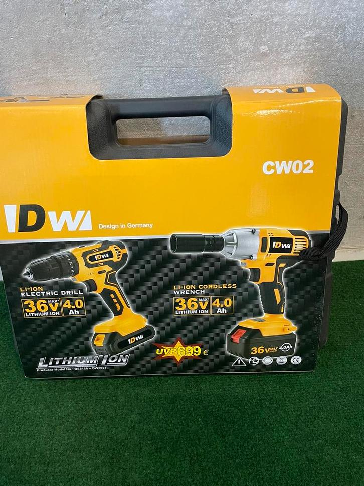 Nieuwe DW Germany boormachine en slagmoersleutelben 2 accu’s, Auto diversen, Autogereedschap, Nieuw, Ophalen