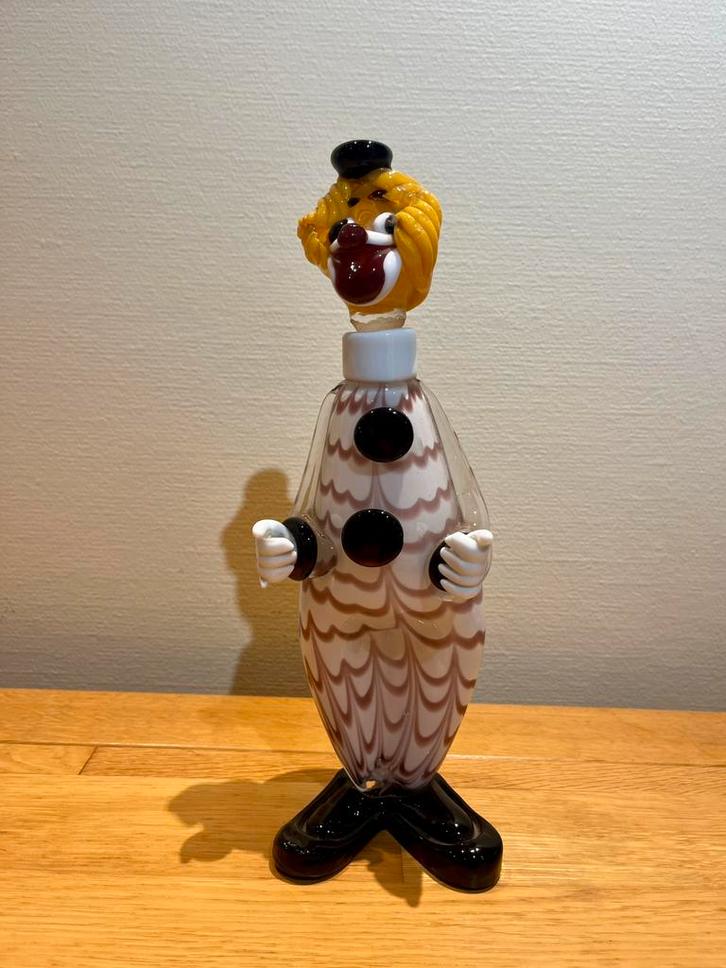 Murano Fles Of Karaf In De Vorm Van Een Clown, Antiek en Kunst, Antiek | Glaswerk en Kristal, Ophalen of Verzenden