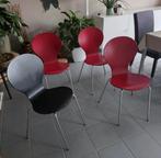 Lot de 4 chaises modernes bois métal, Enlèvement, Rouge, Bois