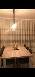 Eettafel met 6 leider stoelen, 150 à 200 cm, 50 à 100 cm, Chêne, Enlèvement ou Envoi