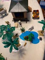 Playmobil volledige safariset met hut, wilde dieren en jeep, Ophalen, Zo goed als nieuw