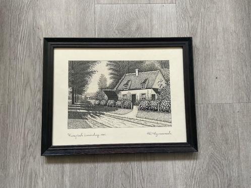 Pentekening Kempisch landschap 1941, Antiek en Kunst, Kunst | Tekeningen en Fotografie, Ophalen of Verzenden