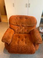 Vintage relaxzetel – jaren 70 stijl, oranje fluweel, Ophalen, Zo goed als nieuw, Eenpersoons, Stof