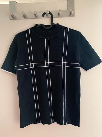 T-shirt noir à rayures blanches, ANDERE, Manches courtes, Enlèvement ou Envoi, Comme neuf