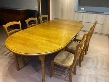 Salle à manger en chêne avec table modulable. beschikbaar voor biedingen