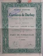 Carrières de Durbuy - 1924 - Bruxelles - part de fondateur, Enlèvement ou Envoi, 1920 à 1950, Action