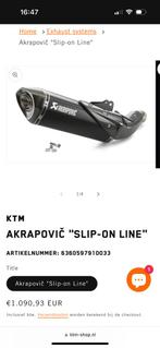 Uitlaat Akropovic slip-on ktm duke 790/890 nieuw, Motoren, Nieuw