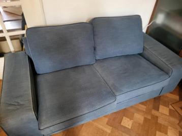 Canapé 2 places bleu Ikea KIVIK, 75 à 100 cm, 200 à 250 cm, Enlèvement, Utilisé