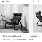 POANG fauteuil à bascule en cuir, Maison & Meubles, Enlèvement, Utilisé, Cuir