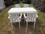teak tuintafel met 4 stoelen, Tuin en Terras, Tuintafels, Ophalen, Gebruikt, Rechthoekig, Teakhout