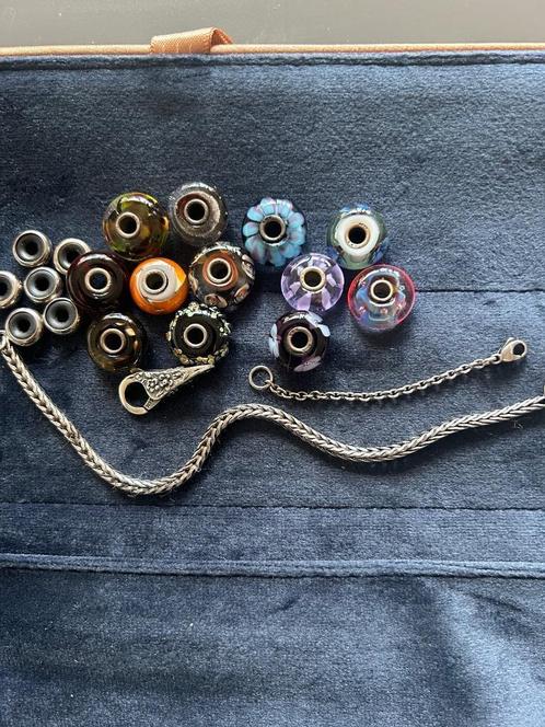Armband Trollbeads, Handtassen en Accessoires, Bedels, Zo goed als nieuw, Trollbeads, Glas of Kristal, 4 bedels of meer, Ophalen of Verzenden