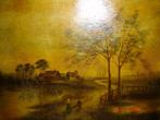Huile sur toile "Paysage à la flamande" 1916, Antiquités & Art, Enlèvement