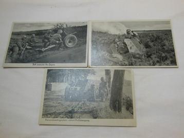 3 Originele,opgestuurde postkaarten (Feldpost)PzJäger PAK36 beschikbaar voor biedingen