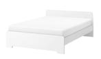Bed - Ikea frame, matras & lattenbodem, 160 cm, Modern, Wit, Zo goed als nieuw