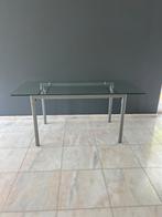 Moderne glazen (eet) tafel / bureau, Huis en Inrichting, Ophalen, Gebruikt, Glas, 150 tot 200 cm