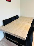 Prachtige houten eettafel met 6 stoelen, Huis en Inrichting, Tafels | Eettafels, Ophalen, Overige materialen, 100 tot 150 cm, 200 cm of meer