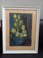 Bloemen in vaas, schilderij in impressionistische stijl., Ophalen
