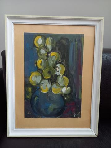 Bloemen in vaas, schilderij in impressionistische stijl. beschikbaar voor biedingen